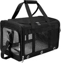 Dycietx Soft Sided Foldable Cat/Dog/Pet/Puppy Carrier Bag, Portable Pets Travel Carriers for Cats/Dogs with Shoulder Strap & Removable Mat, Durable Cat Basket of 17 Lbs Airline Approved(Black, M)