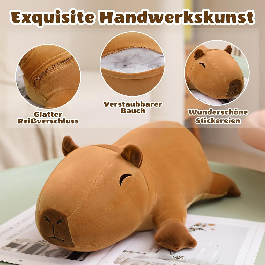 Capybara Plush Toy, Capybara with 4 Babies Inside, Soft Plush Toys