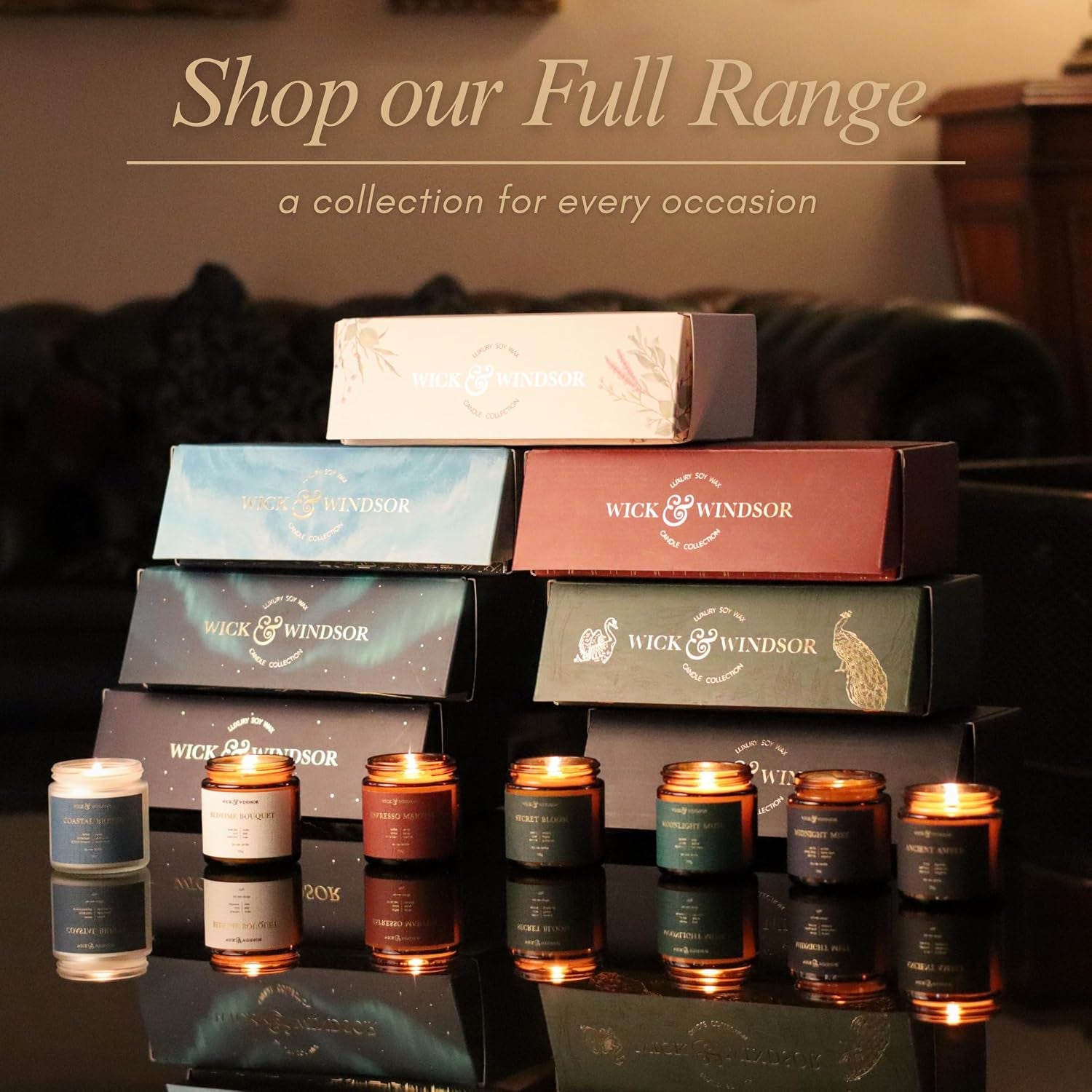 | Scented Candle Gift Set | Origins Collection | 3 Luxury Soy Wax Candles | Wooden Wick | 3×100G | Amber, Black Pepper & Sea Salt | Gift for Him - Birthday, Christmas & Father'S Day