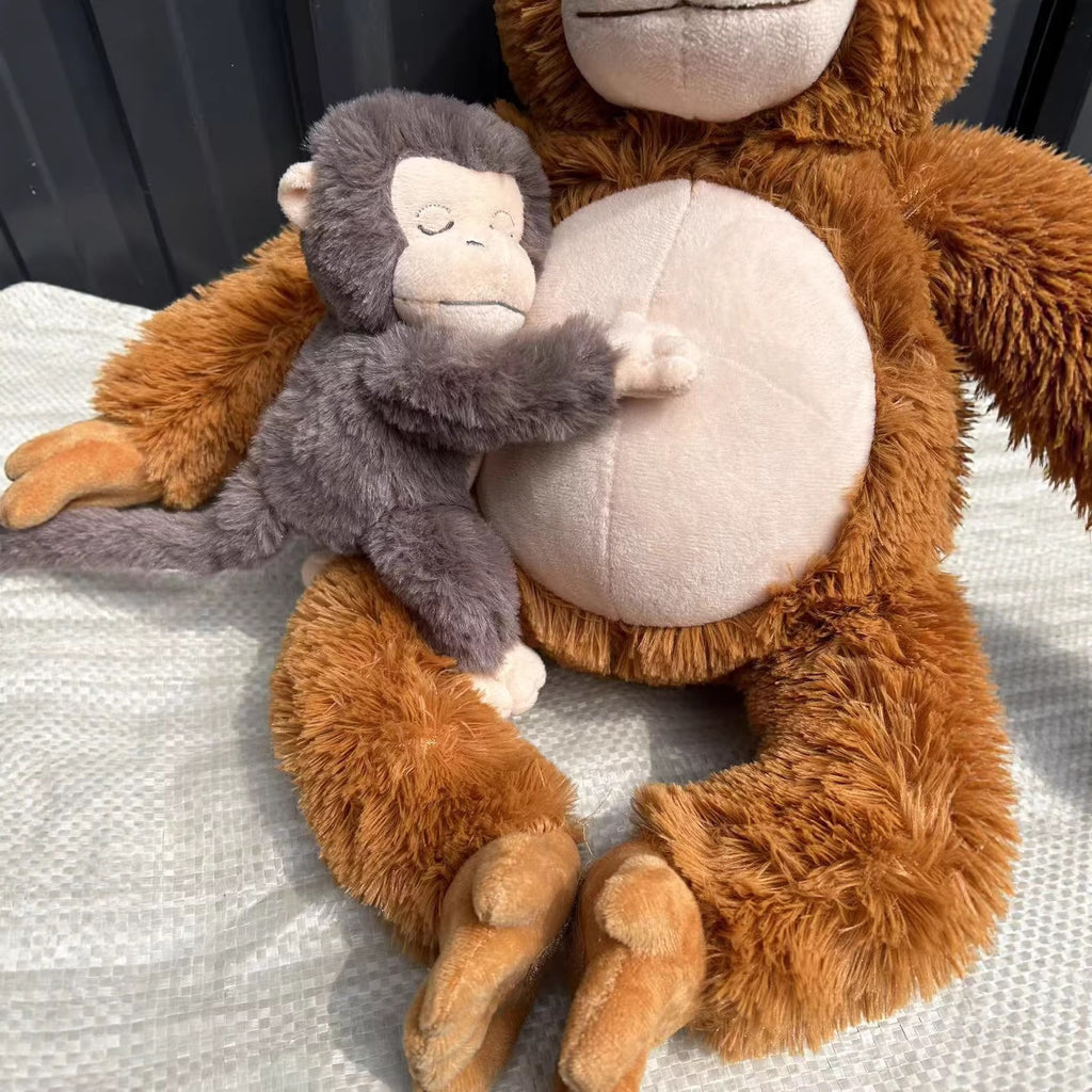 Punch Monkey Plush Mother and Baby Monkey, Boxing Mom Ape Stuffed Animal Dolls