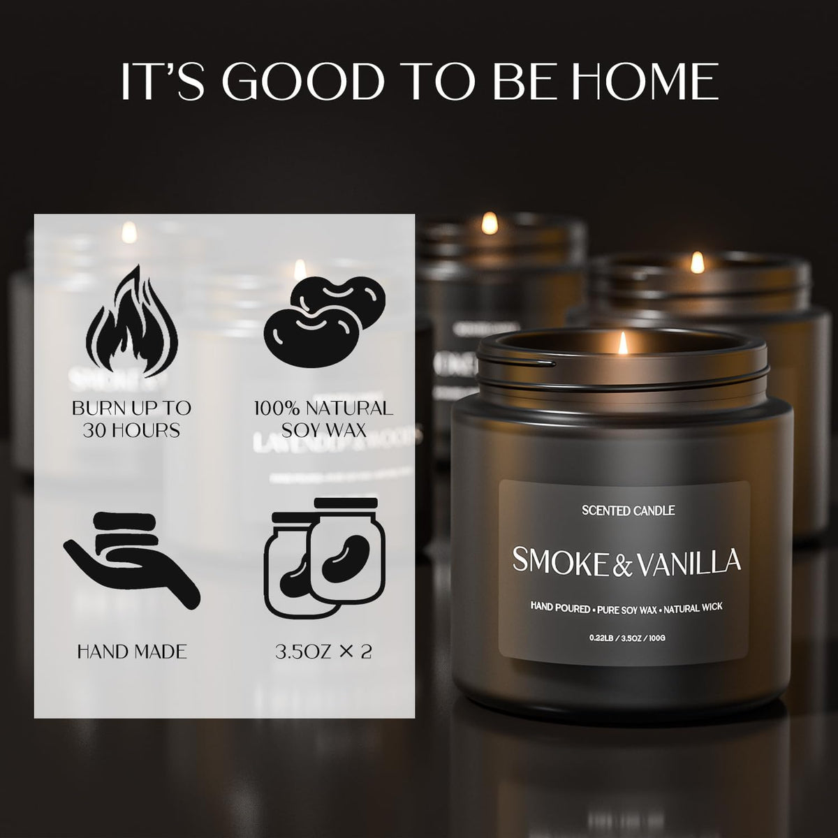 Scented Candles for Men, Soy Candles for Home Scented, Candle Gifts for Men, 4 Pack Aromatherapy Candle Gift Set for Relaxing, Stress Relief & Home Decor