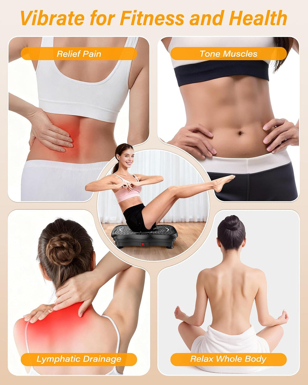 Vibration Plate Exercise Machine, 99 Speeds, 5 Programmes