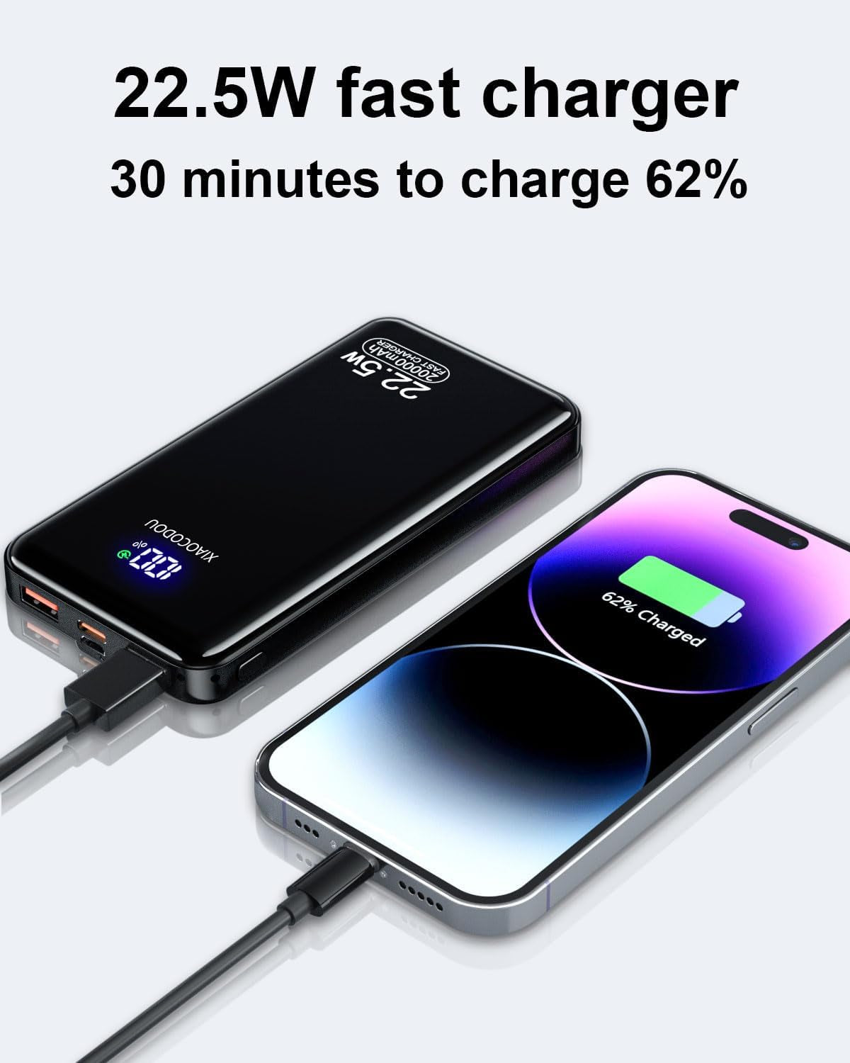 POWER BANK 20000Mah PD20W Fast Charging USB C 22.5W Portable Charger Powerbank W