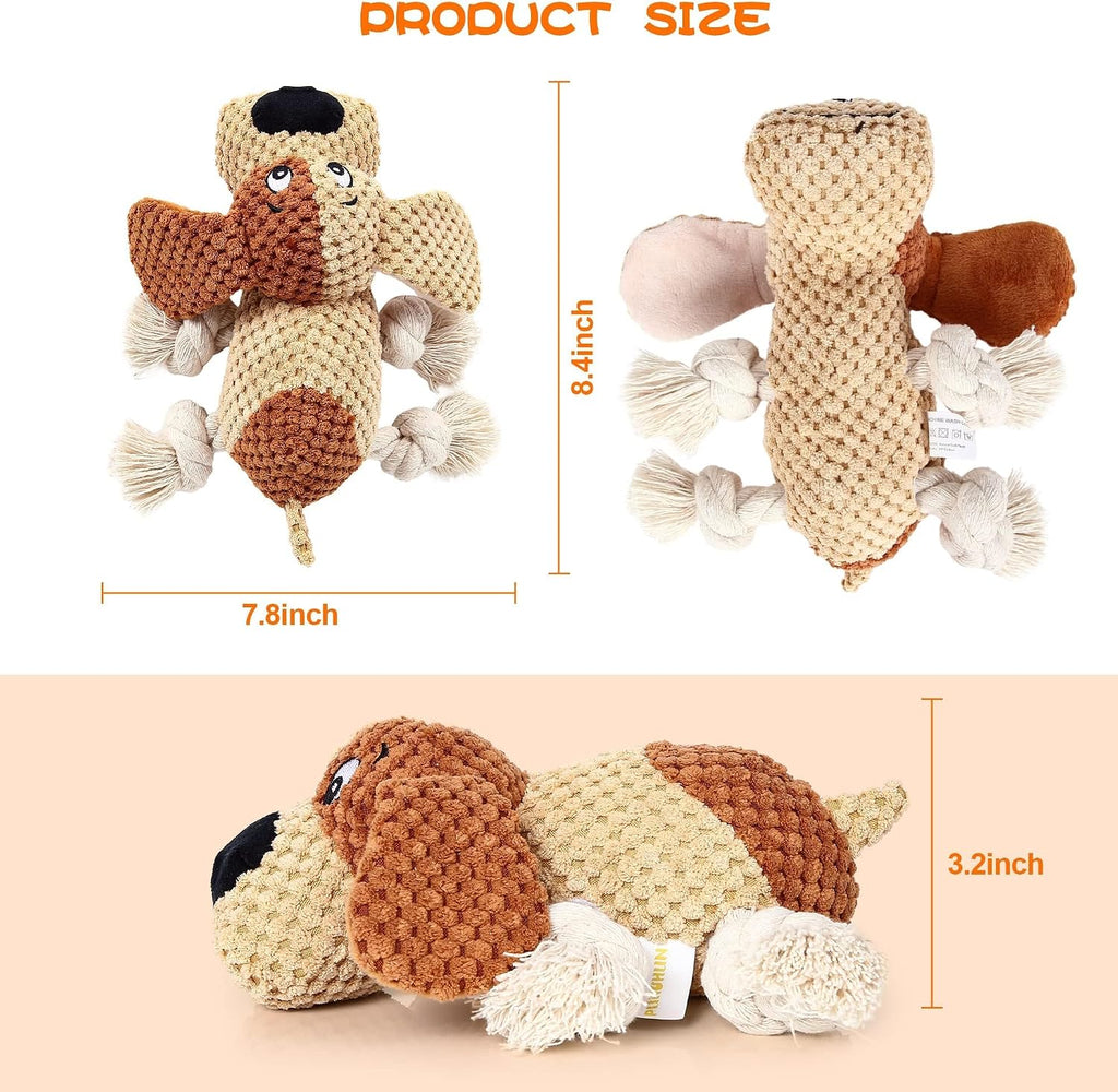 Dog Toys for Aggressive Chewers-Dog Toys for Large Dogs, Big Dog Chew Toys and Large Breeds, Tough Durable Indestructible Dog Toys, Squeaky (Brown) (Brown)