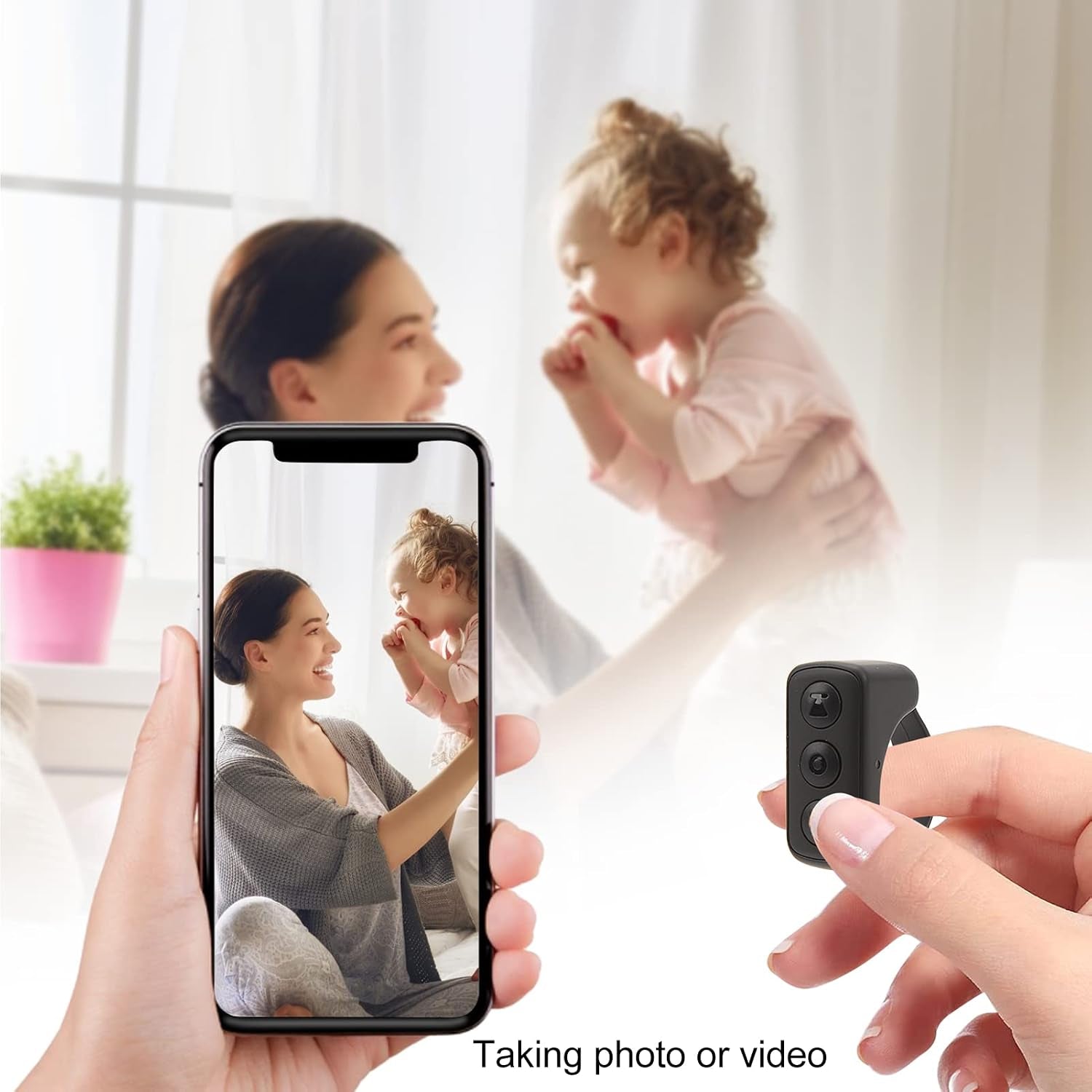 Tiktok Remote Control Kindle APP Page Turner,Bluetooth Camera Video Recording Remote,App Remote Scrolling Ring Clicker,Tik Tok Scrolling Ring for Cell Phone (Black)