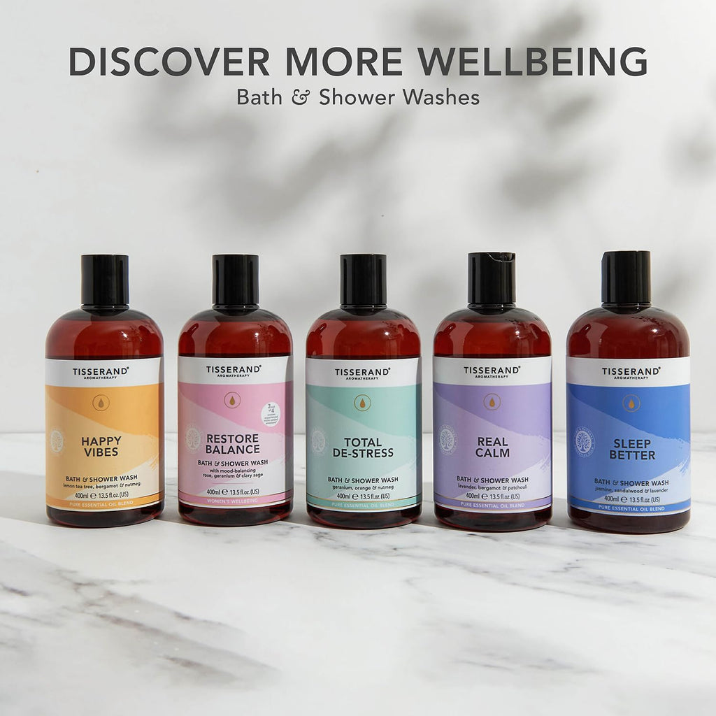- Sleep Better - Bath & Shower Wash - Lavender, Jasmine & Sandalwood Essential Oils - 100% Natural Pure Essential Oils - 400Ml