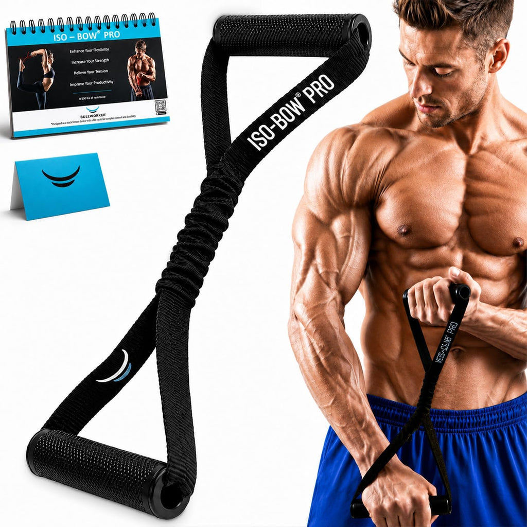 ISO BOW Pro Isometric Exercise Equipment & Workout Straps - Self Resistance Stretching Strap with Handles, Portable Workout Equipment for Yoga - Strength Training Equipment for Home Gym