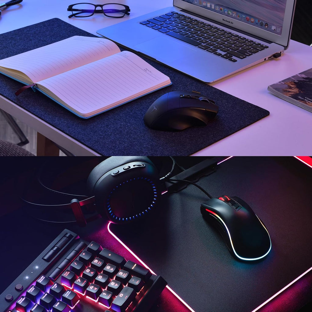 Wireless Gaming Mouse, 2.4G/Usb-C/Bluetooth, up to 10,000DPI, RGB Backlit