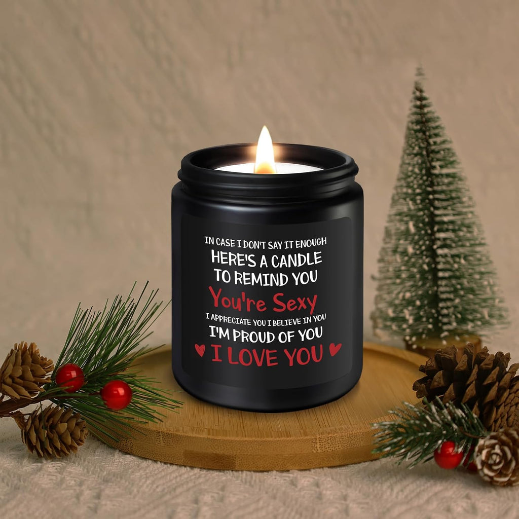 Anniversary Valentines Gifts for Him Her - Sandalwood Scented Candle Birthday Christmas Wedding Romantic I Love You Gifts Presents for Her Girlfriend Boyfriend Wife Husband Women Men