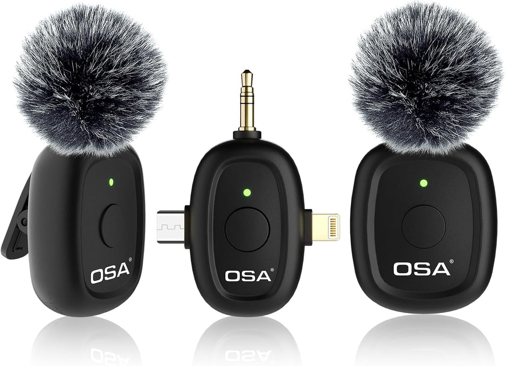3 in 1 Wireless Microphone for Iphone,Camera,Android,And Laptop, 8H Long Working Time Lapel Mic with Noise Reduction for Video Recording,Vlog,Youtube,Tiktok