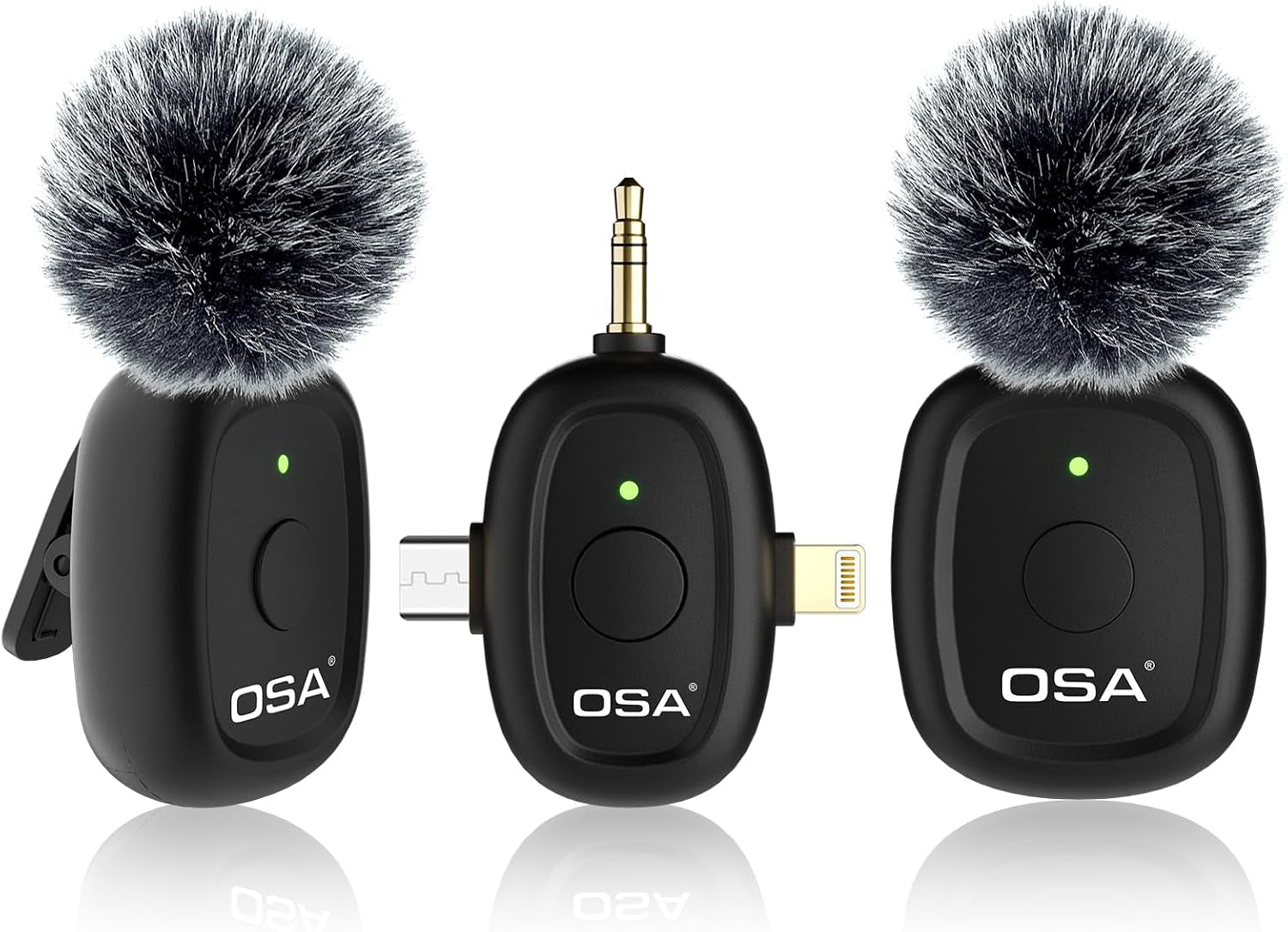 3 in 1 Wireless Microphone for Iphone,Camera,Android,And Laptop, 8H Long Working Time Lapel Mic with Noise Reduction for Video Recording,Vlog,Youtube,Tiktok