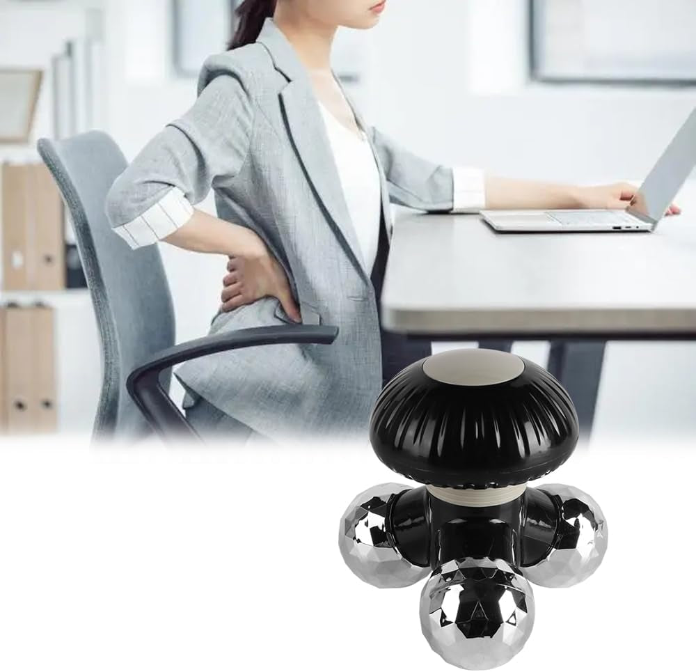 Mini Handheld Electric Vibration Deep Tissue Massager Portable Body Massager for Back Neck Shoulders and Hands Powered by USB or 3AAA Batteries (Black)