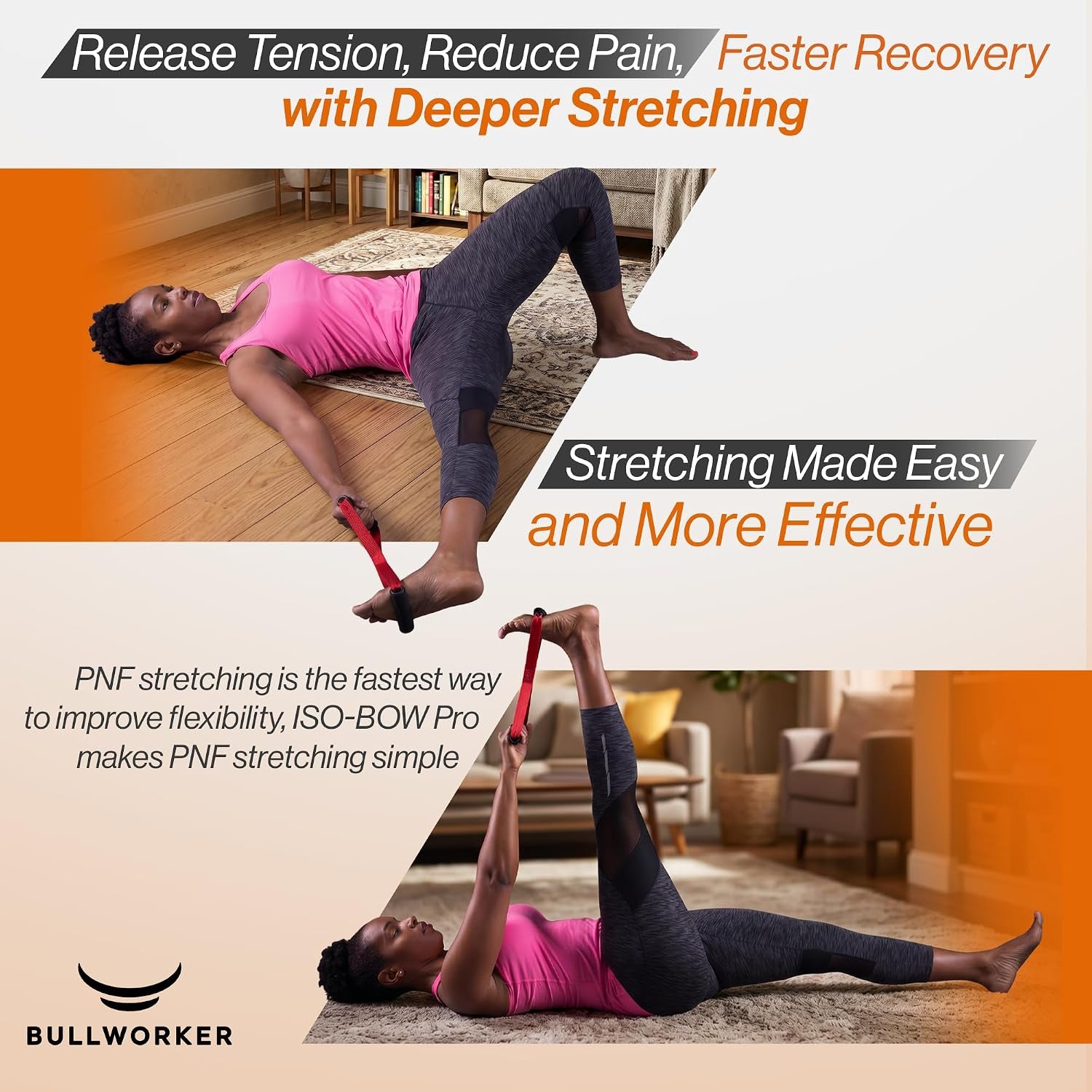ISO BOW Pro Isometric Exercise Equipment & Workout Straps - Self Resistance Stretching Strap with Handles, Portable Workout Equipment for Yoga - Strength Training Equipment for Home Gym
