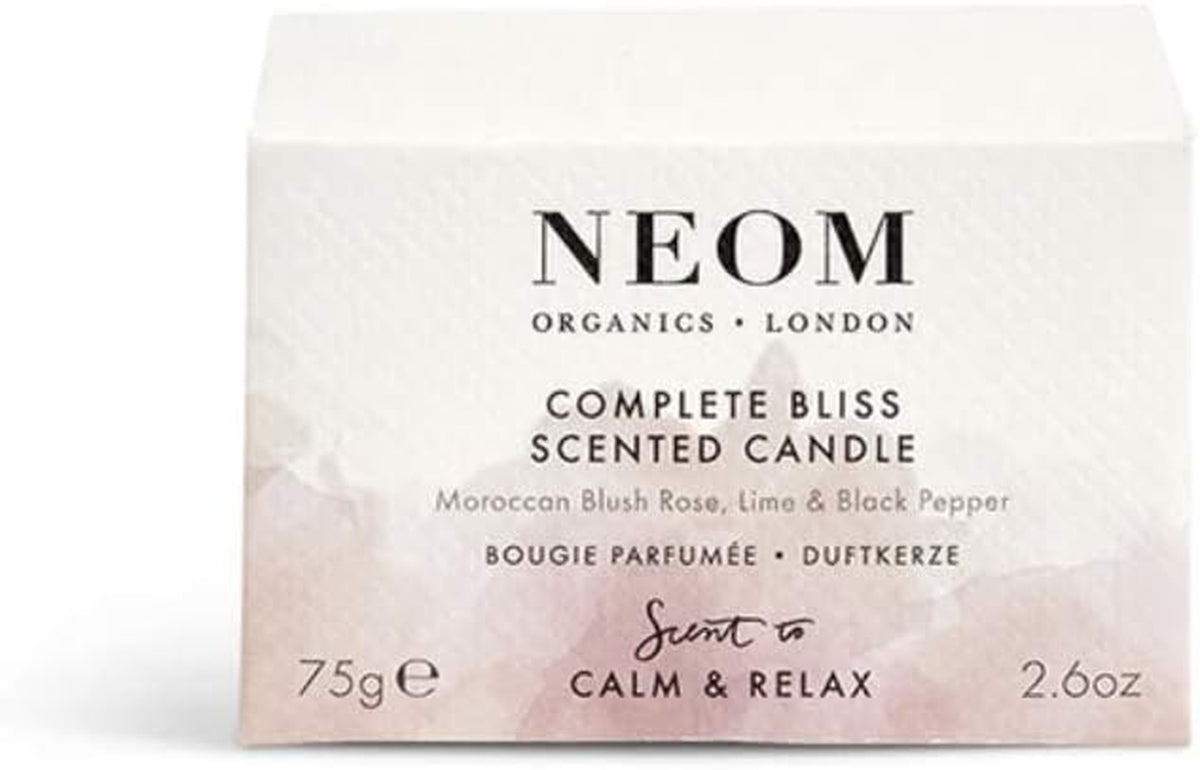 - Complete Bliss Scented Candle, Travel Size | Blush Rose, Lime & Black Pepper | Essential Oil Aromatherapy Candle | Scent to De-Stress