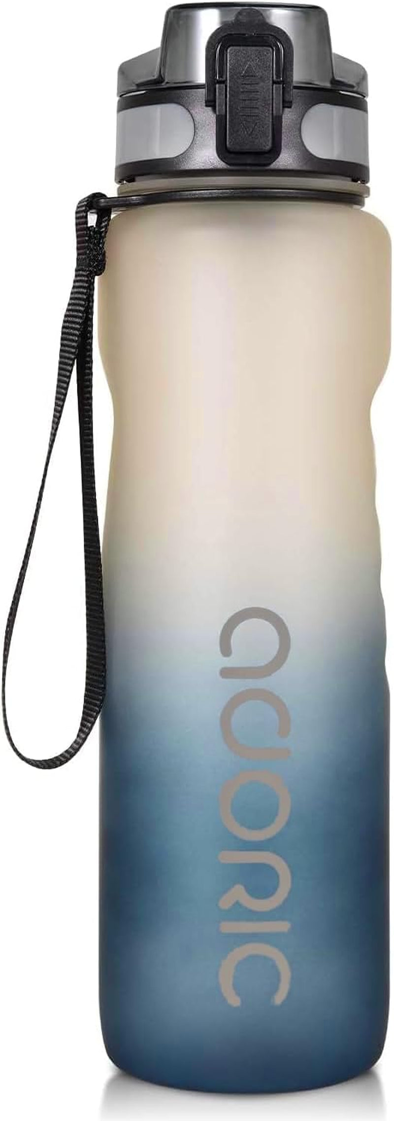 Water Bottle 1L, BPA Free Tritan Leakproof Gym Bottle, Gradient Gray