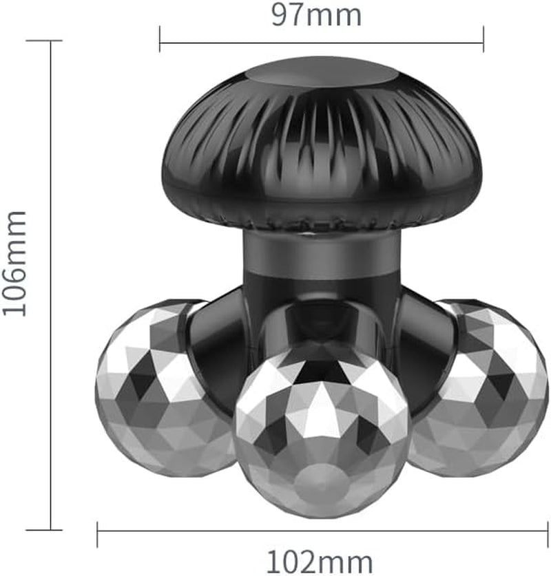 Mini Handheld Electric Vibration Deep Tissue Massager Portable Body Massager for Back Neck Shoulders and Hands Powered by USB or 3AAA Batteries (Black)