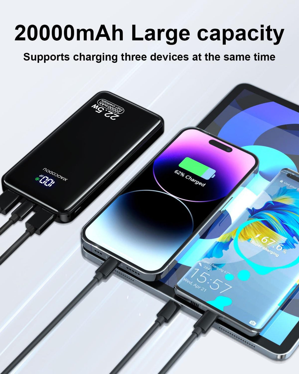 POWER BANK 20000Mah PD20W Fast Charging USB C 22.5W Portable Charger Powerbank W