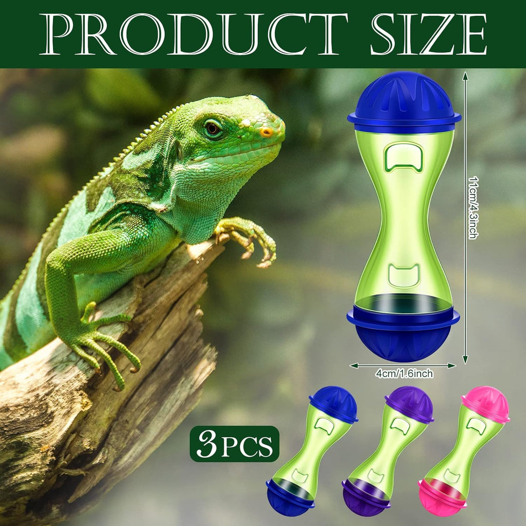 Bearded Dragon Toys (3Pcs) - Reptile Enrichment Ball Accessories, Food Toys, Transparent Design, Pet Tank Decor, Lizard Gecko Small Animal Habitat Terrarium