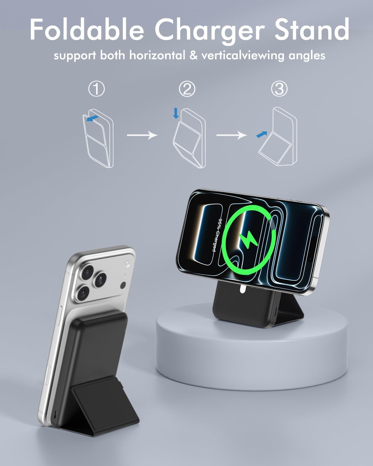 for Magsafe Power Bank 10000Mah Magnetic Portable Charger with Stand