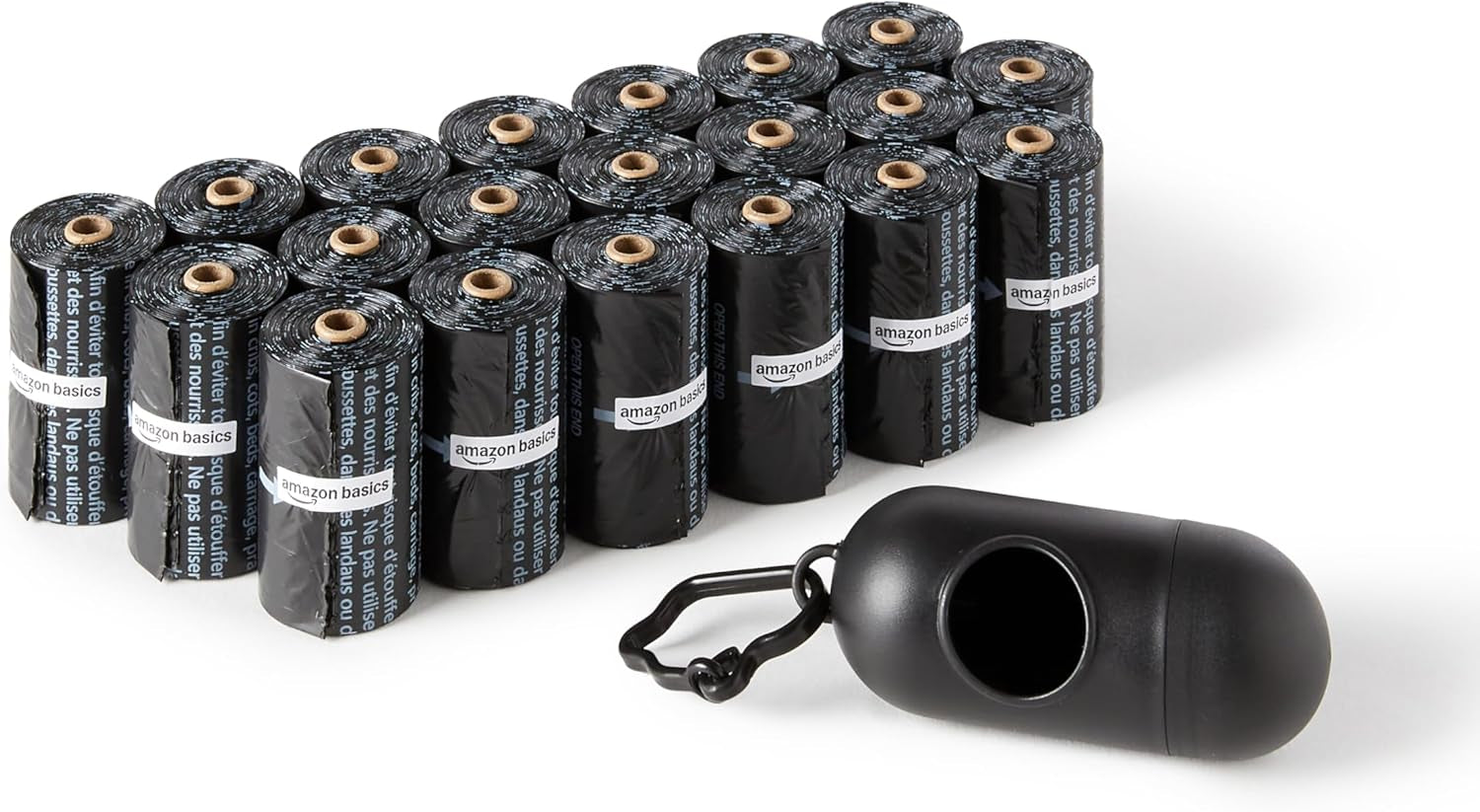Dog Poop/Waste Bags with Dispenser and Leash Clip, Unscented, 300 Bags (20 Packs of 15 Bags)