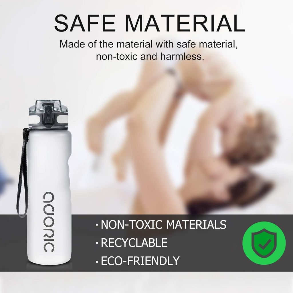 Sports Water Bottle 1L, BPA Free Tritan Leak Proof Gym Bottle, Ice