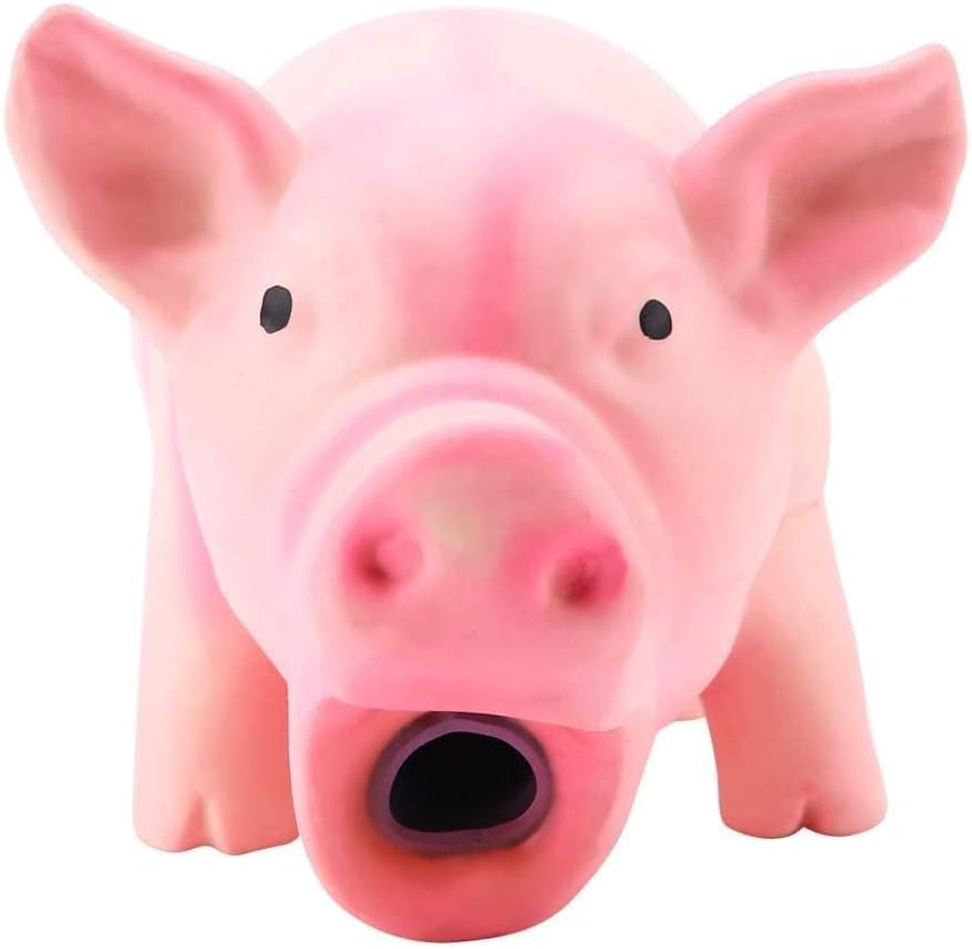 Latex Pig Soft Chew Dog Toy, Squeaky Pig Dog Toys, Pink Latex Puppy Toy Honking Pet Chew Grunting Toy Squeaky Dog Toys Latex Dog Toys Pet Chew Interactive Toys Dog Water Toys for Puppy Small Dog(Pink)