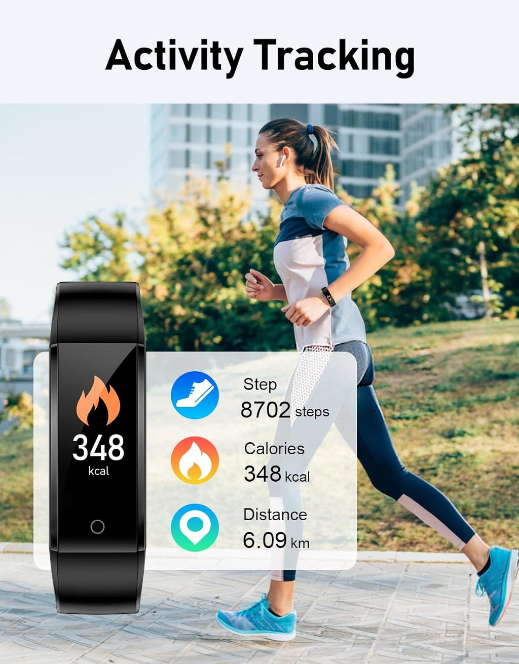 Non-Bluetooth Pedometer Step Counter Watch (No App/No Phone Required)