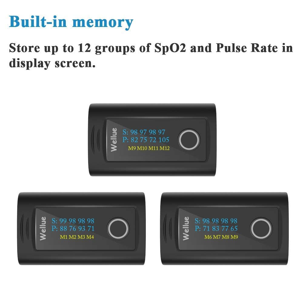 Bluetooth Pulse Oximeter Approved UK Built-In Offline Storage, Oxygen Monitor Finger Adults for Heart Rate Blood Oxygen Saturation Includes Carrycase and Lanyard, Free APP