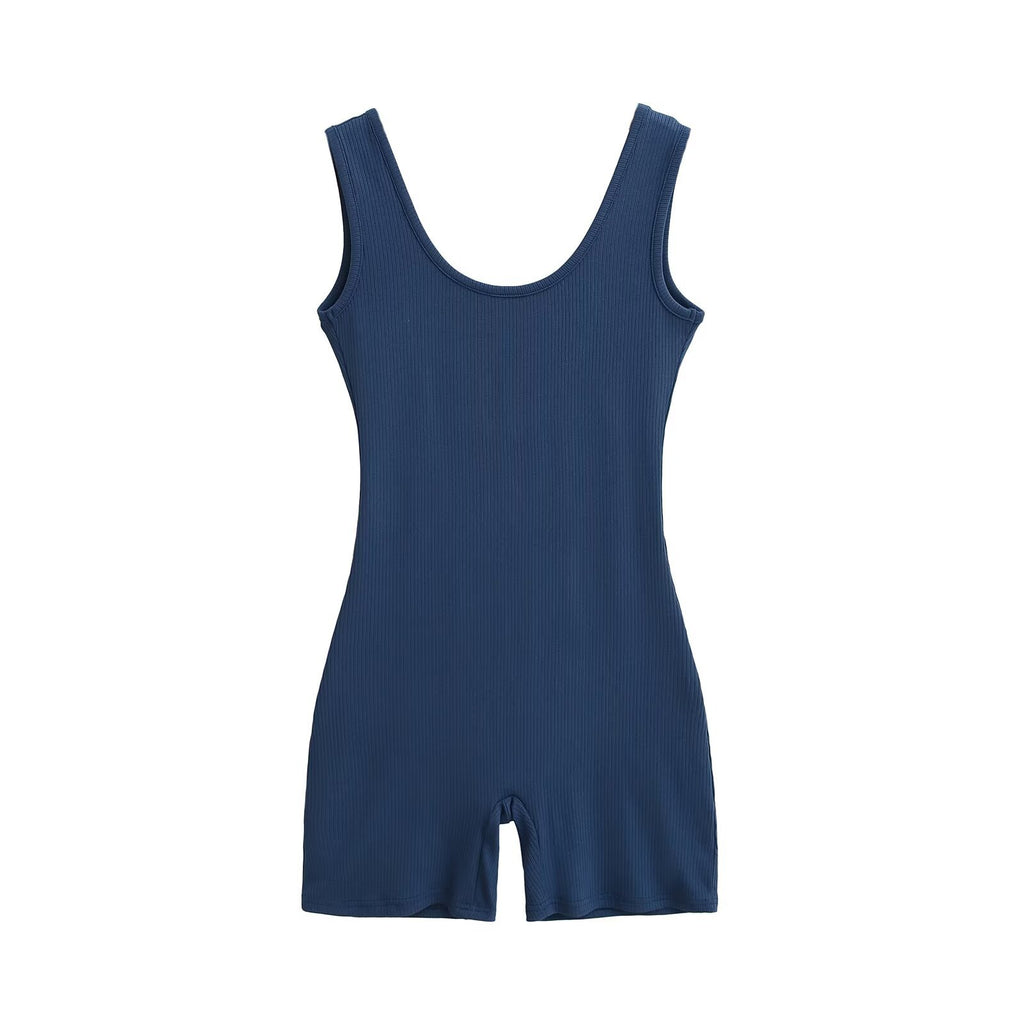 Large backless yoga jumpsuit shorts