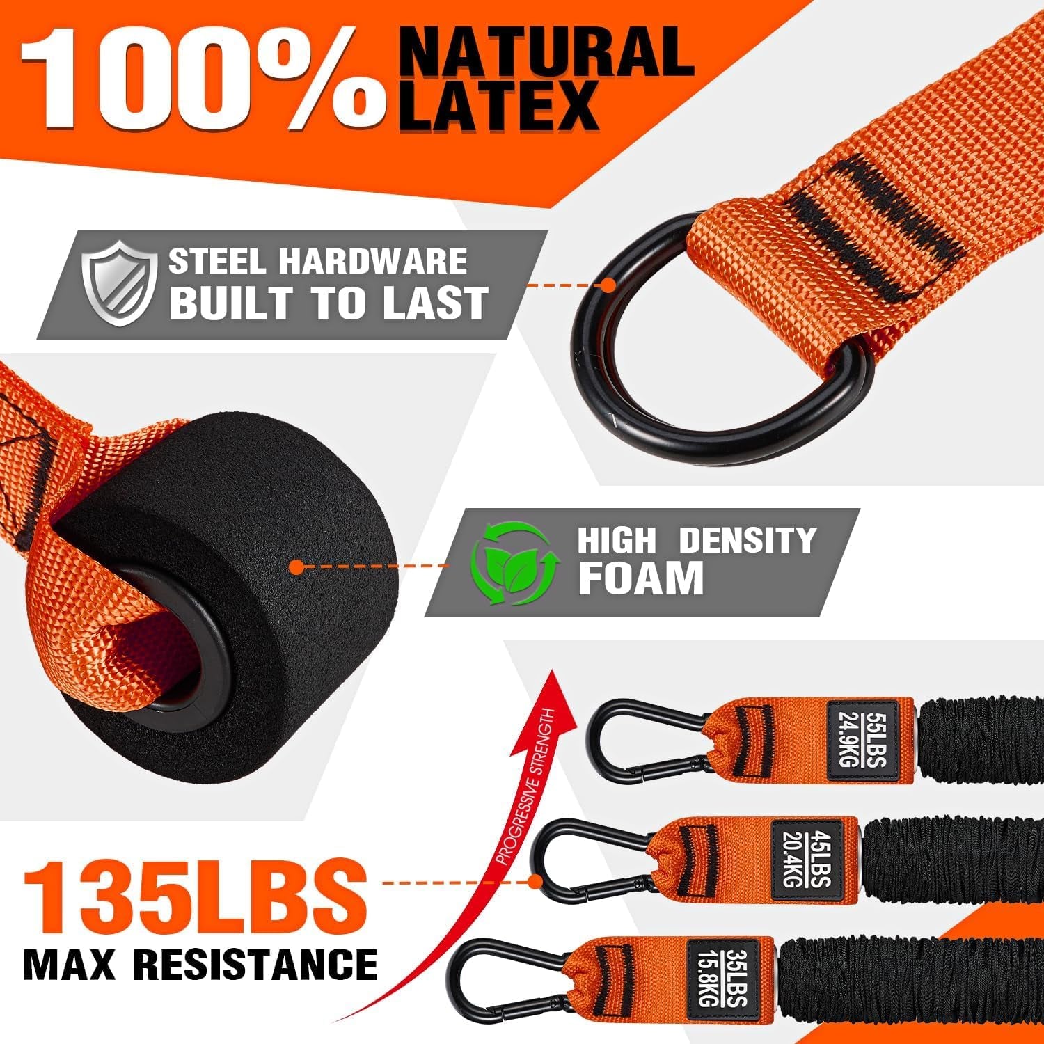 Resistance Bands Training for Arms, Biceps, Triceps, Back, Abs, Shoulders, Exercise Bands with Handles, Door Anchor, Heavy Duty Home Gym Workout Equipment for Face Pulls, Tricep Pushdowns