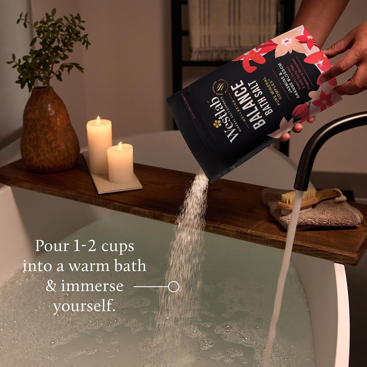 Wellbeing Balance Bath Salts 1Kg Jasmine & Orange Blossom (1 Pack)