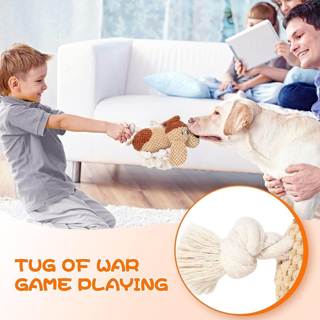 Dog Toys for Aggressive Chewers-Dog Toys for Large Dogs, Big Dog Chew Toys and Large Breeds, Tough Durable Indestructible Dog Toys, Squeaky (Brown) (Brown)