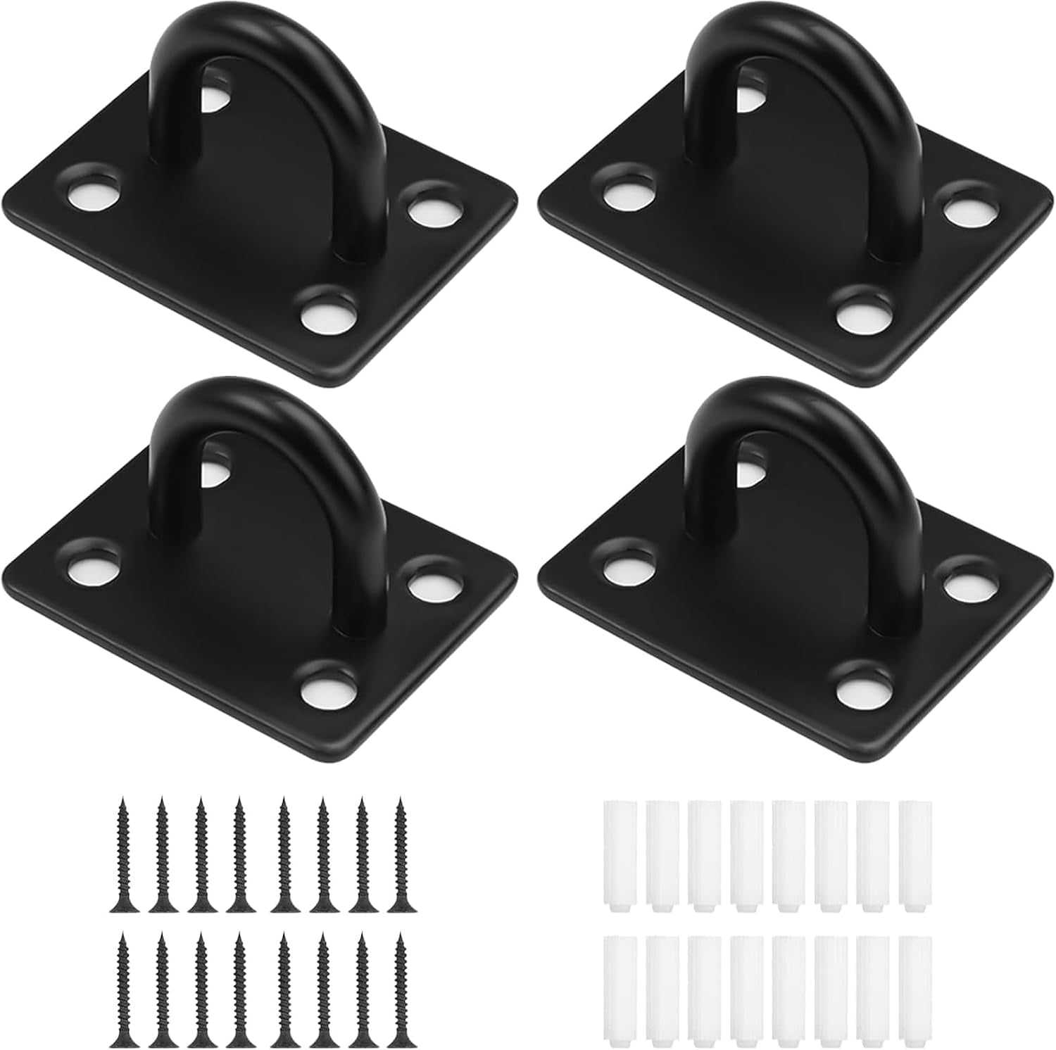 4 Pcs M6 Pad Eye Plate, Stainless Steel Suspension Ceiling Hook with Screws