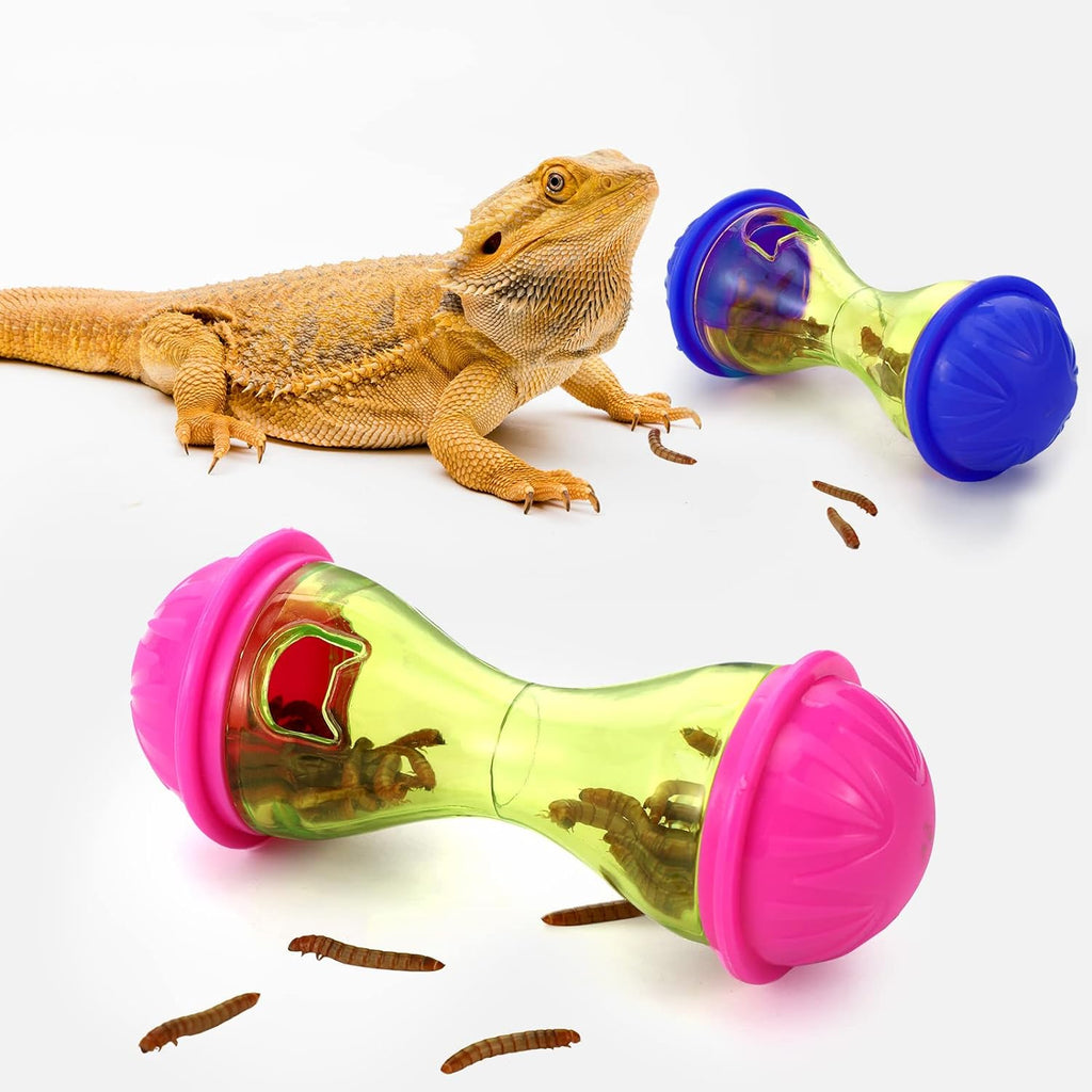 Bearded Dragon Toys (3Pcs) - Reptile Enrichment Ball Accessories, Food Toys, Transparent Design, Pet Tank Decor, Lizard Gecko Small Animal Habitat Terrarium