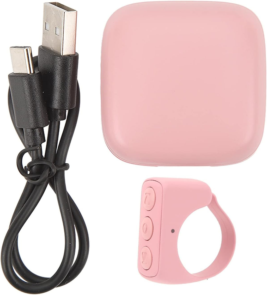 Tiktok Remote Control Kindle APP Page Turner,Bluetooth Camera Video Recording Remote,App Remote Scrolling Ring Clicker,Tik Tok Scrolling Ring for Cell Phone (Pink)