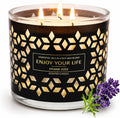 3-Wick Lavender Scented Candle 14Oz Soy Wax Large Jar Gift Set for Home