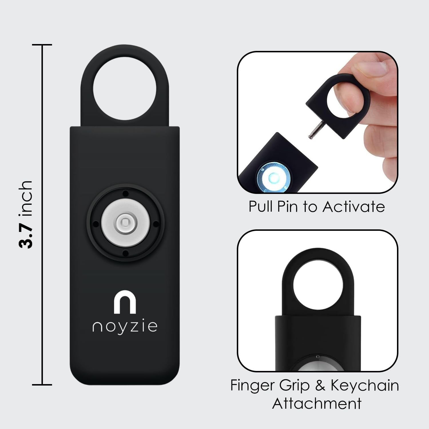 Personal Alarm  Personal Safety Alarm with LOUD 125Db Siren and 200-Lumen Strobing LED Light - Self Defence Rope Alarm Keyring Keychain for Women, Men, Elderly & Dog Walkers