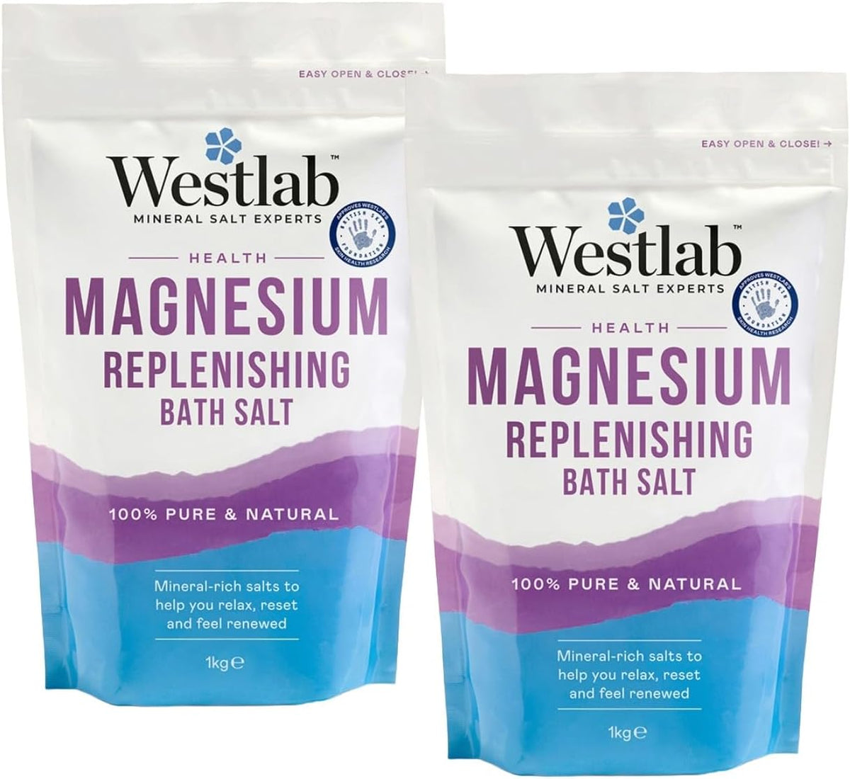 Health Magnesium Bath Salts 1Kg (2 Pack)