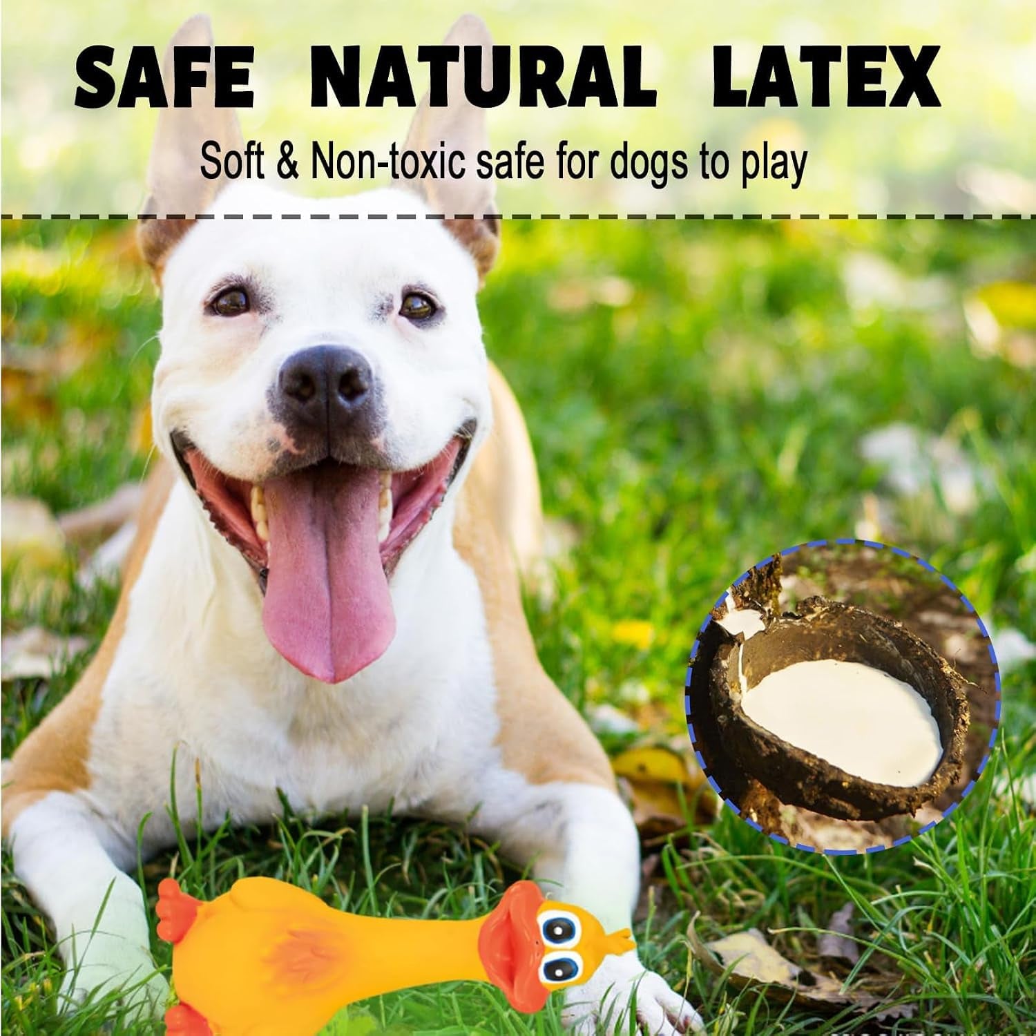 3Pcs Rubber Dog Toys, Squeaky Dog Toys, Rubber Chicken Duck Toys Sound Latex Duck Toy for for Family Interaction Pets Home Pool