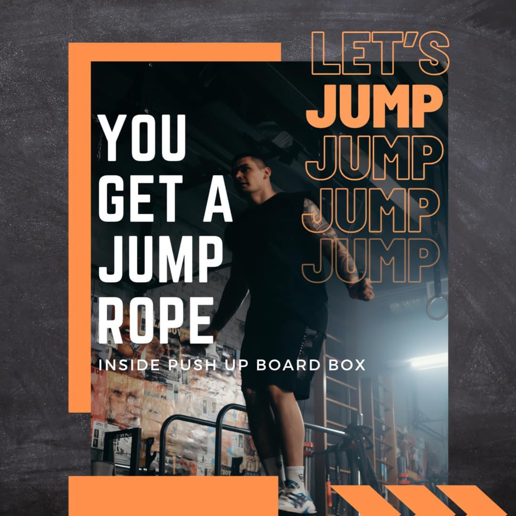 Push up Board with Jump Rope | Multi-Function Foldable Portable Press up Board - Ultimate Home Gym Set, Storage Bag, Resistance Bands & Workout Guide - Great Gift for Men & Women
