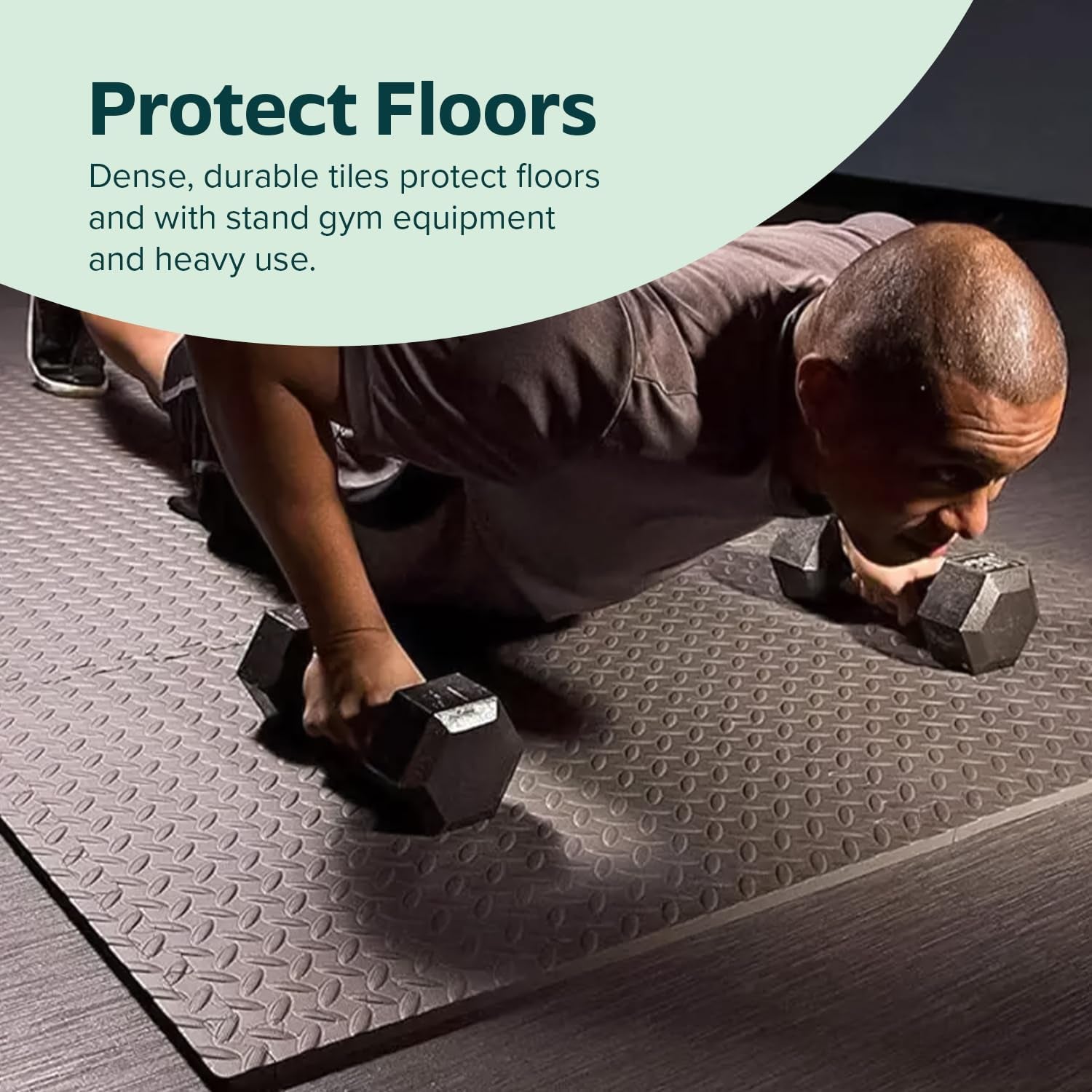 Interlocking Foam Mats Soft | (60 X 60 Cm) Eva Exercise Mat | 12 Tiles Covers 48 Square Feet | Rubber Matting Non-Slip for Gym Floor | Thick Yoga Exercise Matt for Home, Gym, or Office