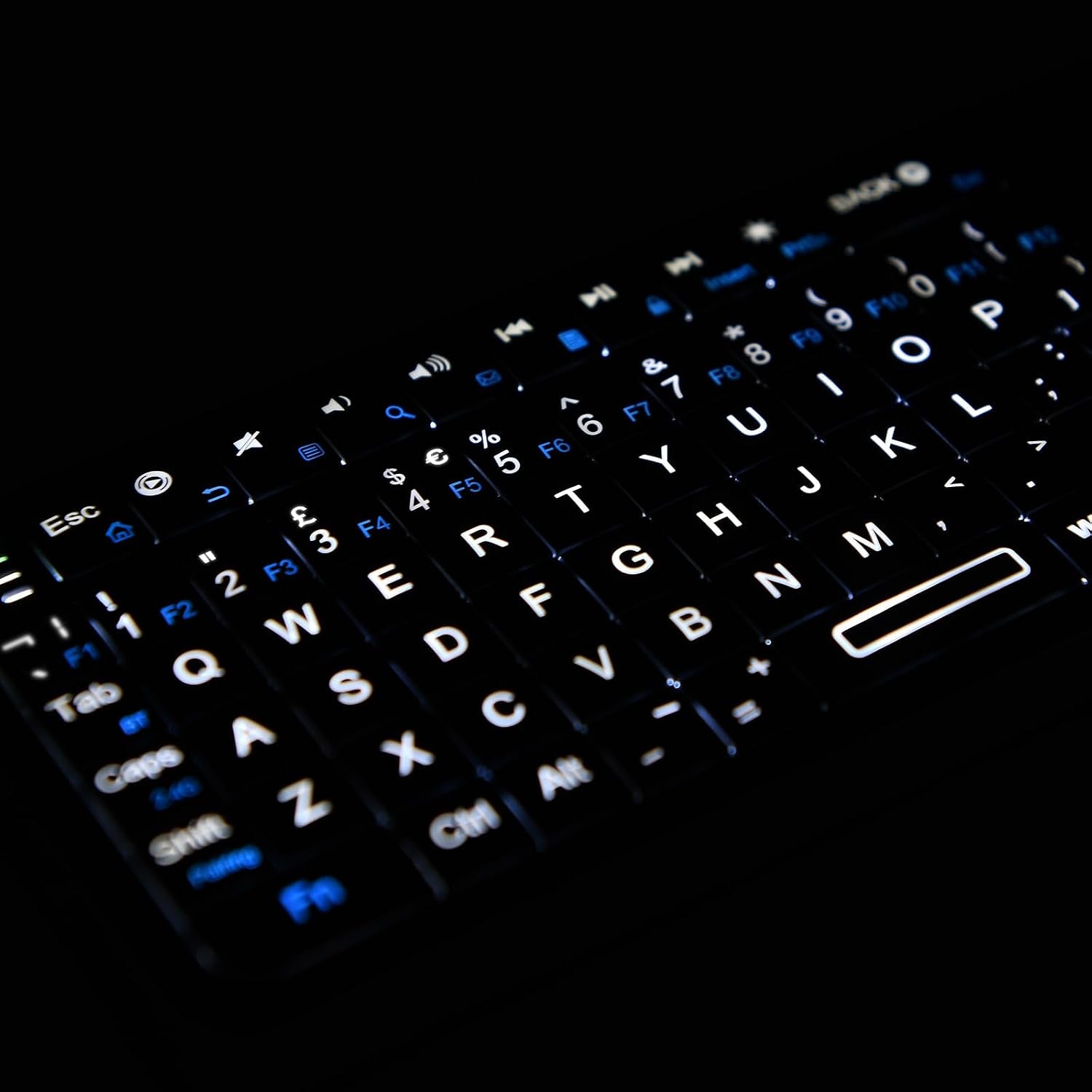 Mini Wireless Keyboard with Trackpad, IR Remote, Small Keyboard for Home Entertainment, Smart TV, Mac, Laptop, Windows, Tablet, Projector (2.4G+Bluetooth, Rechargeable, Backlit)