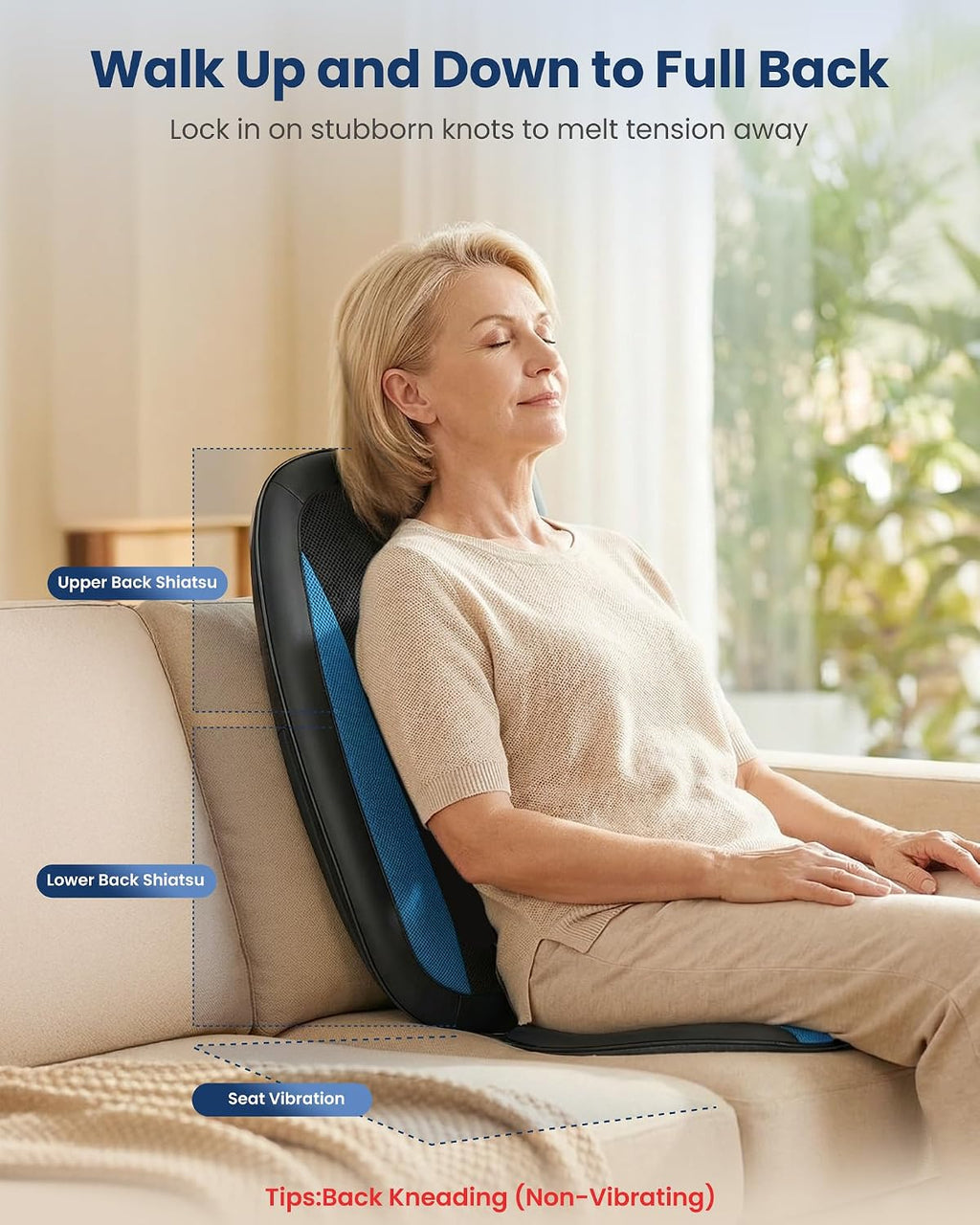 Shiatsu Back Massager with Heat, Massage Chair for Full Back