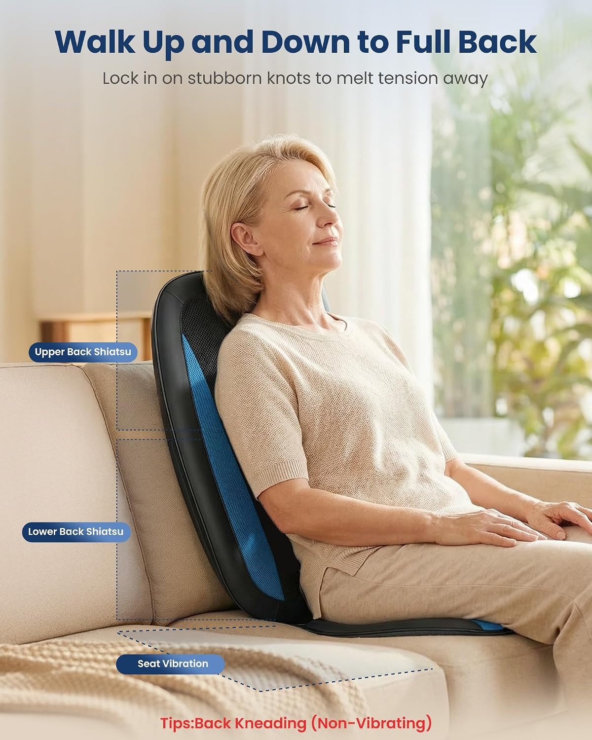 Shiatsu Back Massager with Heat, Massage Chair for Full Back