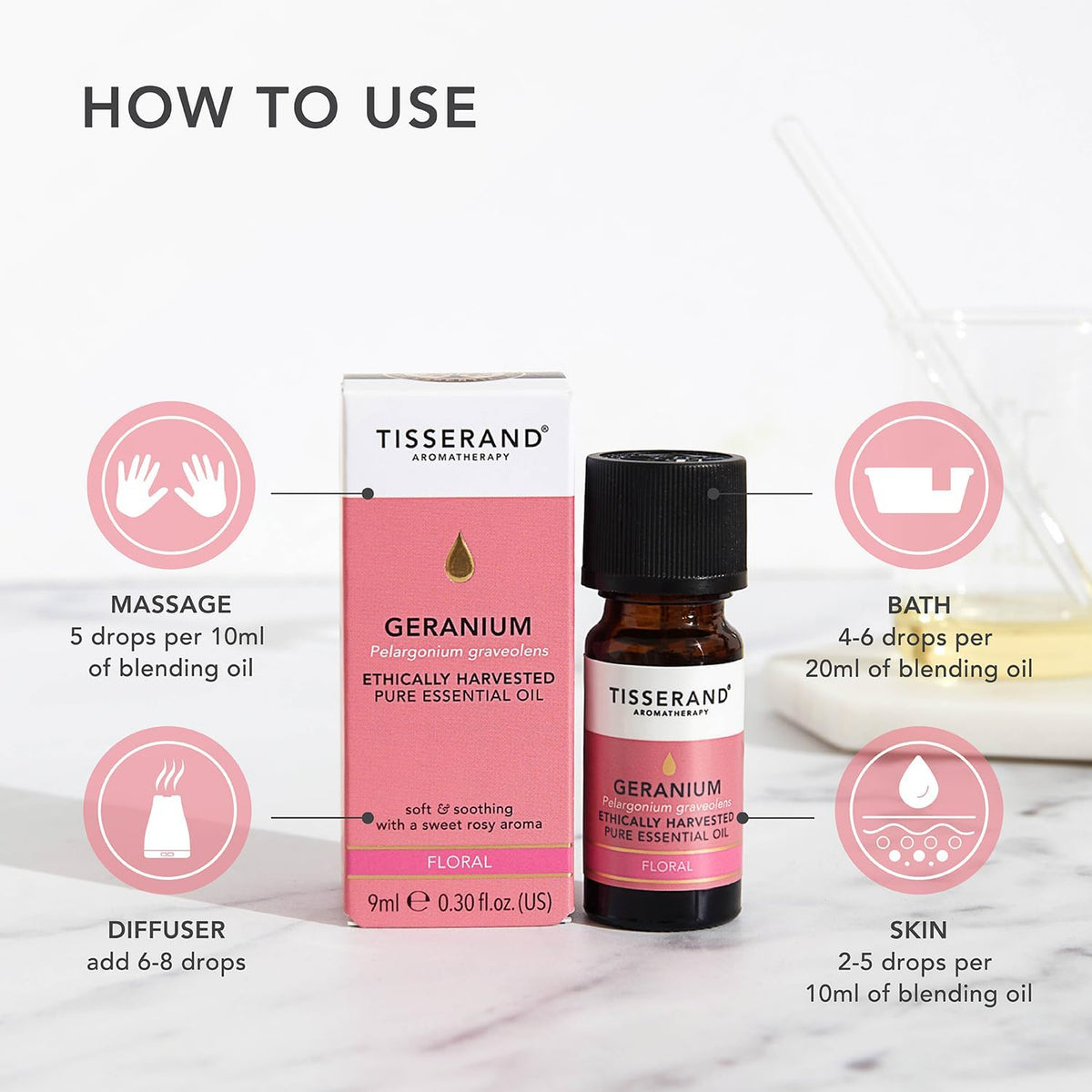 Geranium Ethically Harvested Essential Oil - 9Ml