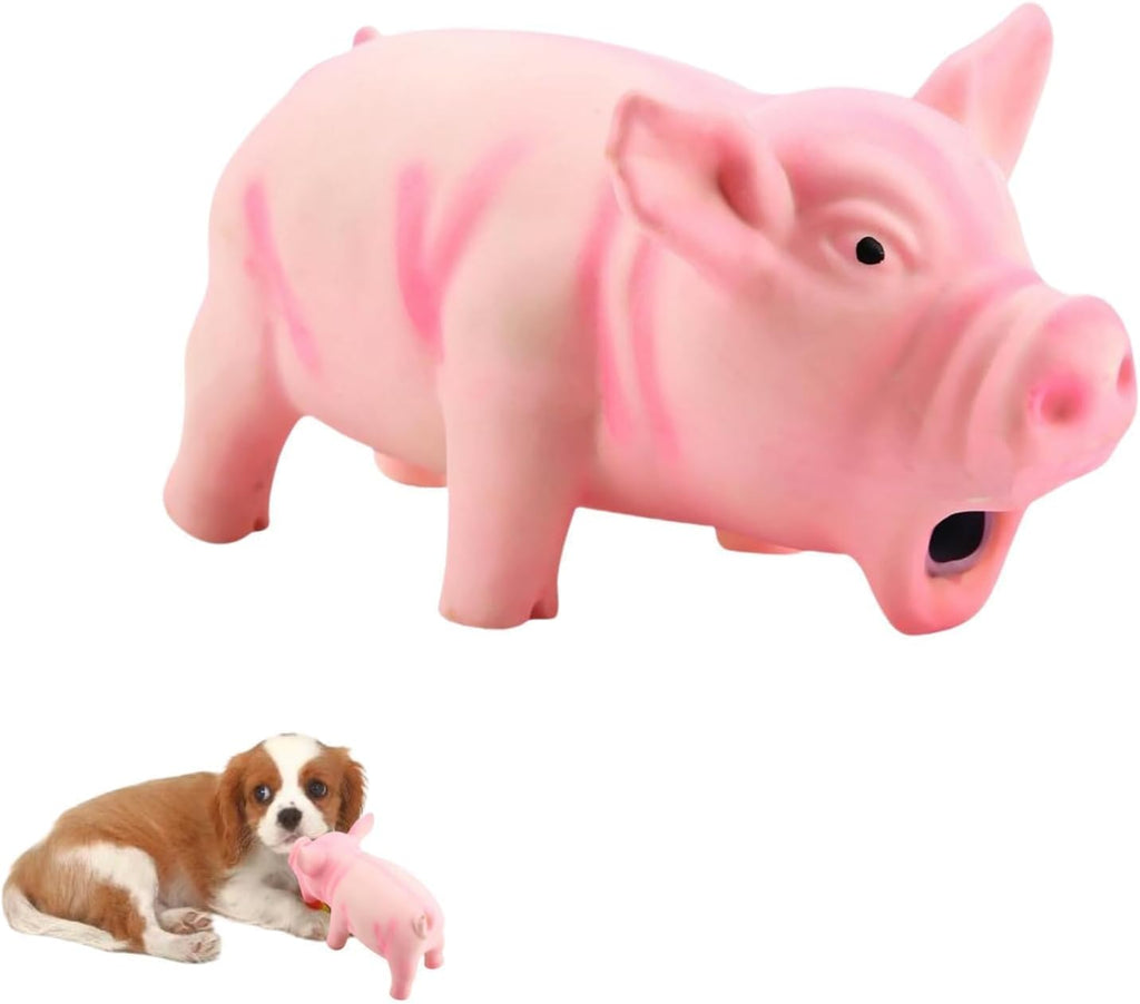 Latex Pig Soft Chew Dog Toy, Squeaky Pig Dog Toys, Pink Latex Puppy Toy Honking Pet Chew Grunting Toy Squeaky Dog Toys Latex Dog Toys Pet Chew Interactive Toys Dog Water Toys for Puppy Small Dog(Pink)