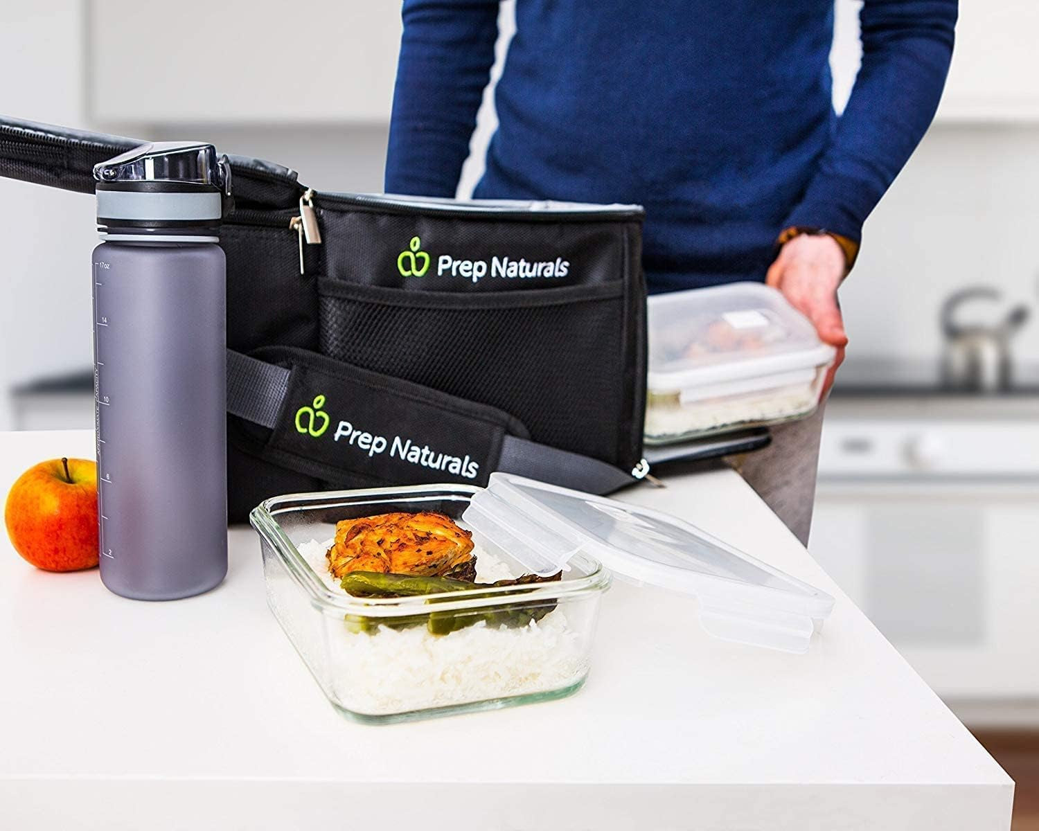 5 Pack 30Oz Glass Containers with Lids - 1 Compartment