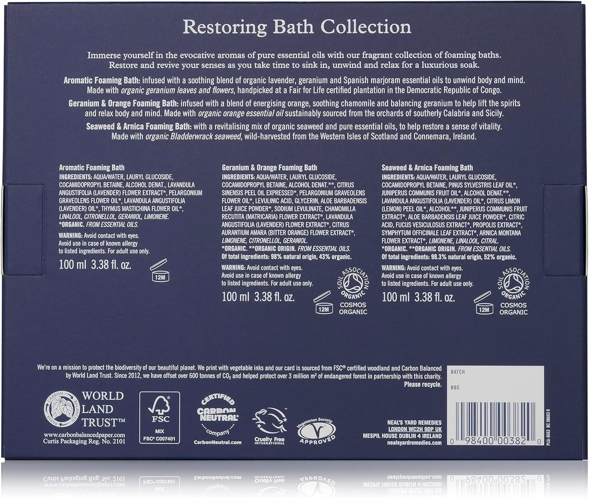Neal'S Yard Remedies Restoring Bath Scents Collection, Pack of 3