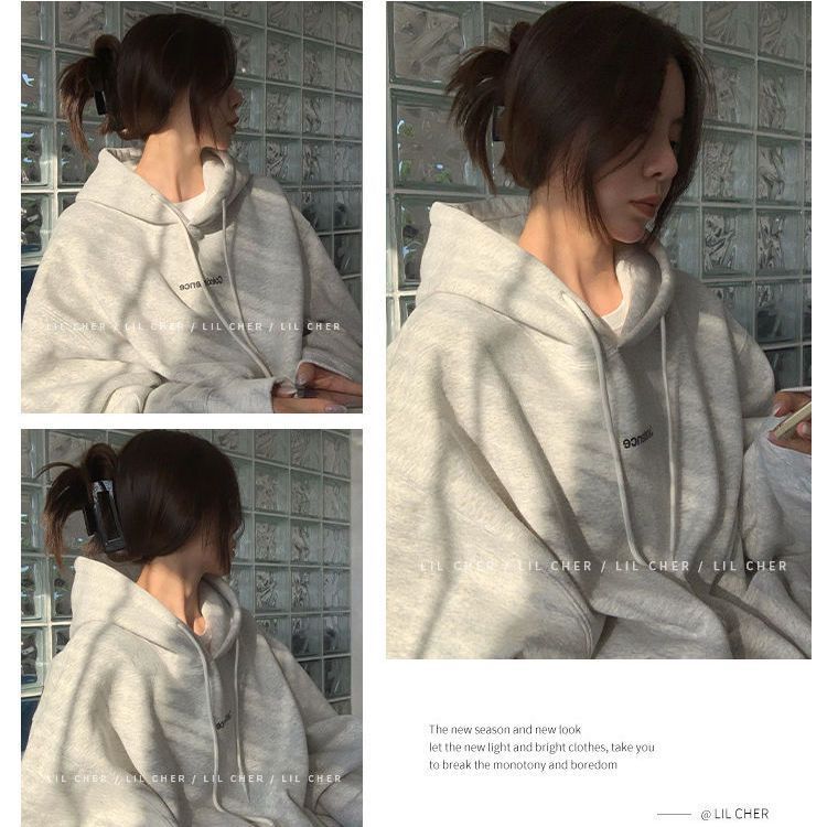 Chic Lightweight Hoodie for Women with Letter Print, Casual Loose Fit