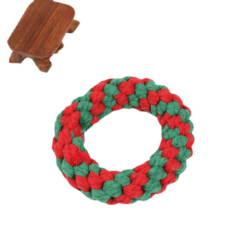Pet Toys Christmas Series Christmas Combination Cotton Rope Toys Teeth Cleaning Teeth Grinding Dog Toys